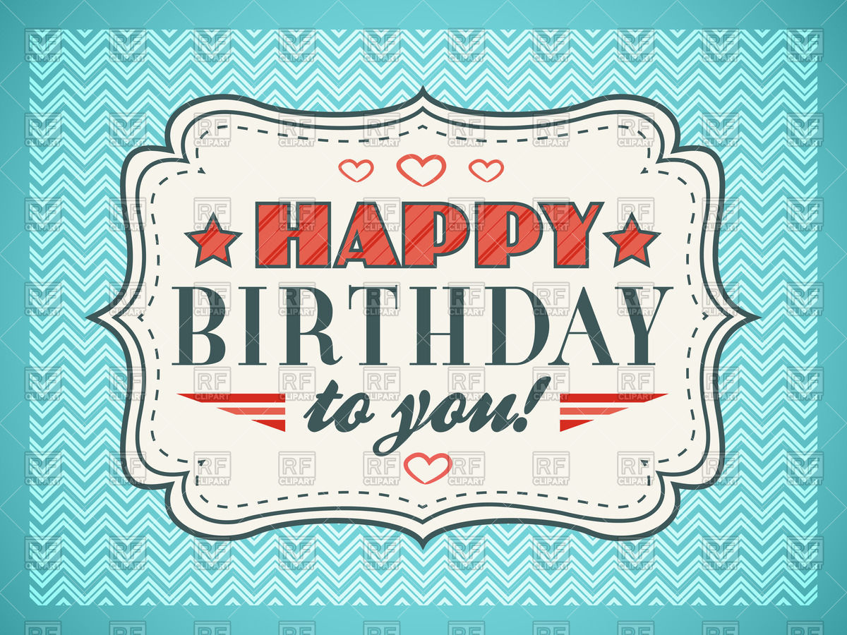 Birthday Card In Vintage Style 41125 Download Royalty Free Vector    