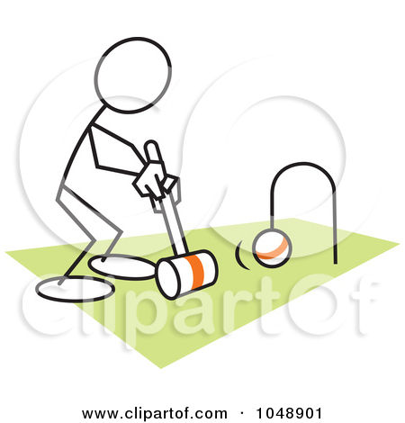 Clipart Illustration Of Black And White Stick Children Throwing Horse
