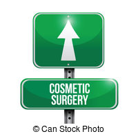 Cosmetic Surgery Road Sign Illustration Design Over A White