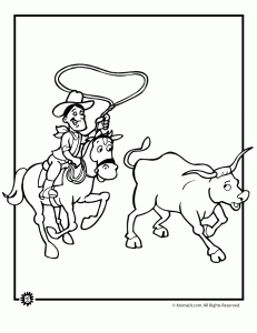 Cowboy Horse Sunset Colouring Pages  Page 2
