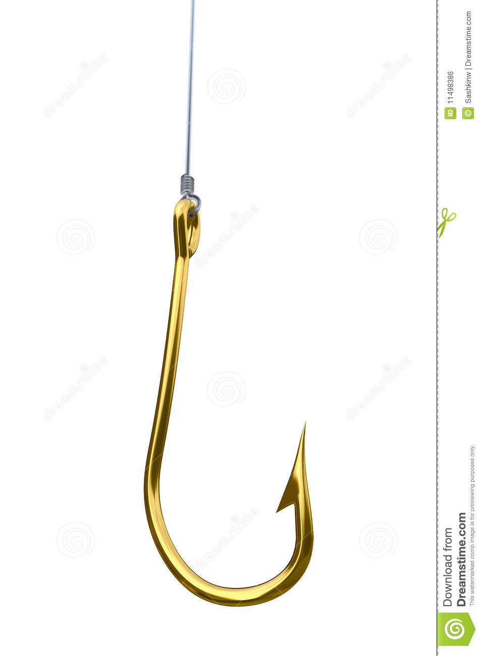 Gold Fishing Hook Royalty Free Stock Image   Image  11498386