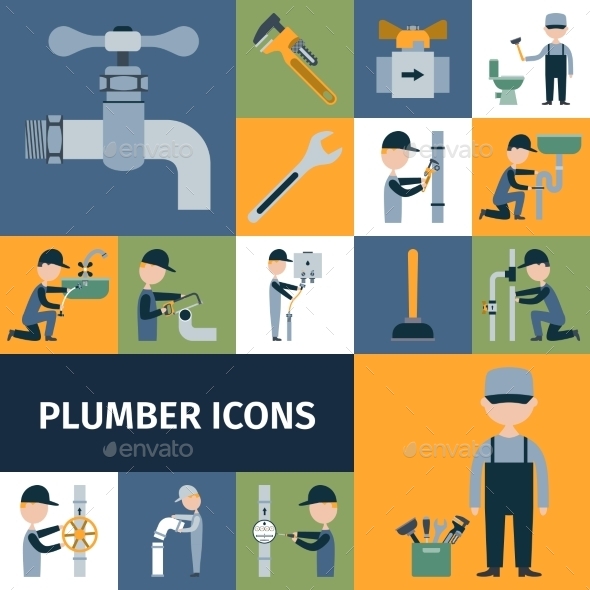 Graphicriver Plumber Icons Set 10666638