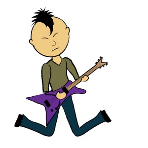 Guitar Player Clipart Image   Asian Teenager Playing Rock Guitar And