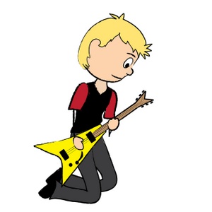 Guitar Player Clipart Image  Teenage Rocker Playing Guitar