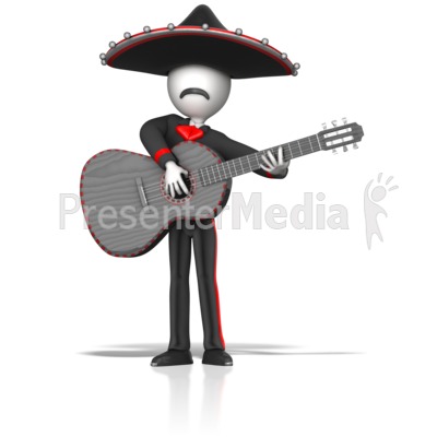 Mariachi Guitar Player Presentation Clipart