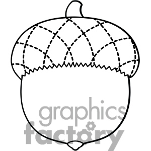 Royalty Free Clip Art Acorn Vector Illustration Outline Clipart Image