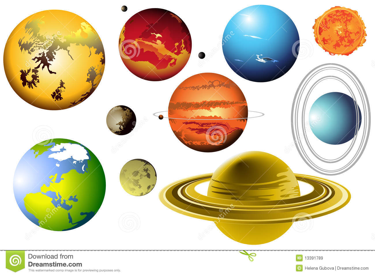 Solar System Bright Planet Set 