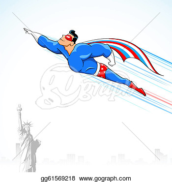 Stock Illustration   American Super Hero  Clipart Illustrations