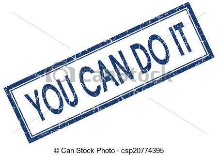 Stock Illustration Of You Can Do It Blue Square Grungy Stamp Isolated