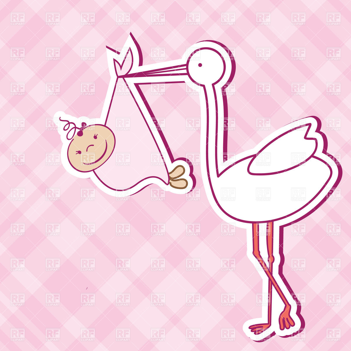     Stork Bringing A Baby Download Royalty Free Vector Clipart  Eps