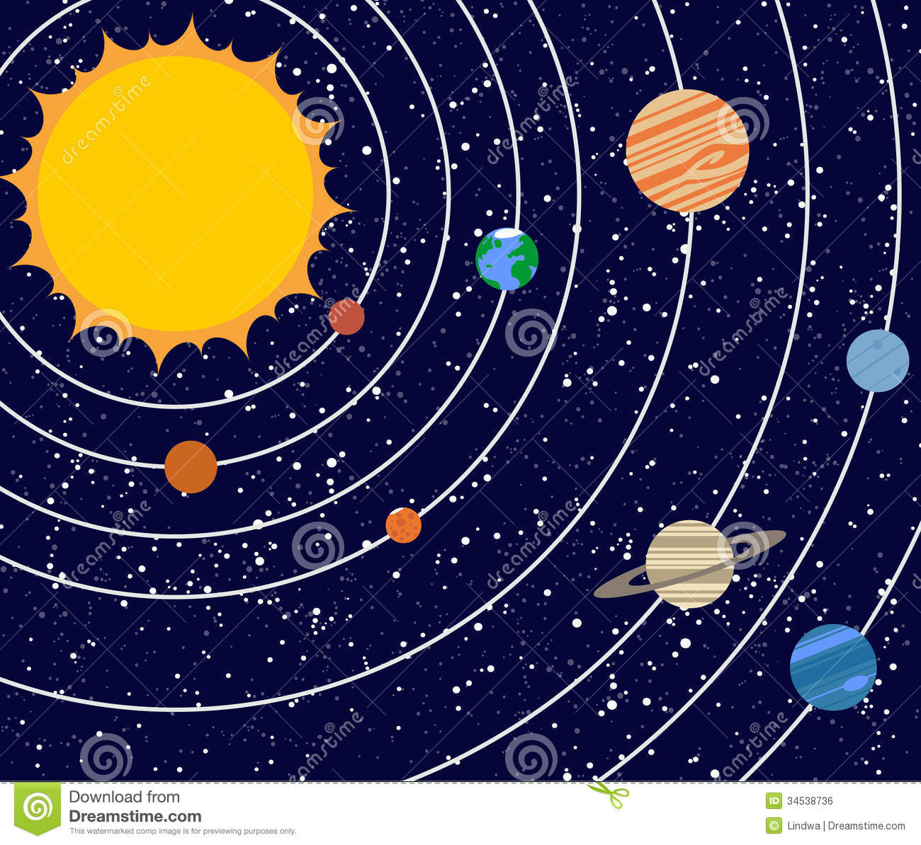 Vecotr Solar System Illustration Royalty Free Stock Image   Image