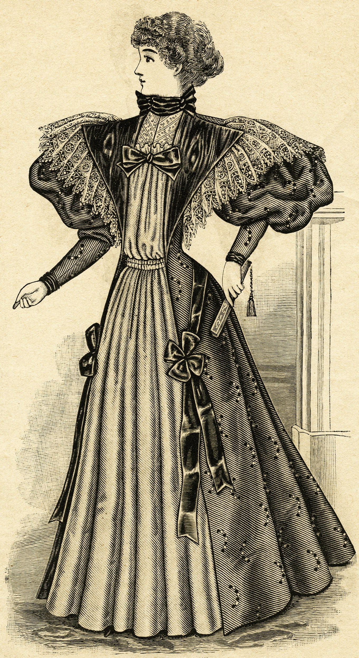 Victorian Lady Digital Graphics Vintage Fashion Image Antique Dress    