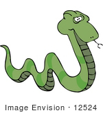 12524 Green Snake Clipart By Djart