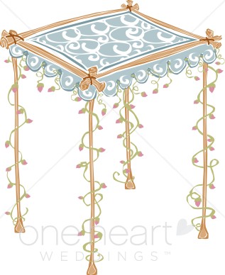 Chuppah Wedding Canopy Clipart   Religious Wedding Clipart