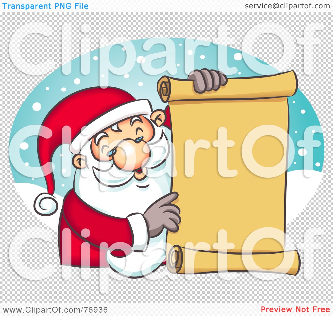 Clipart Illustration Of St Nick Holding A Scrolled Naughty Or Nice