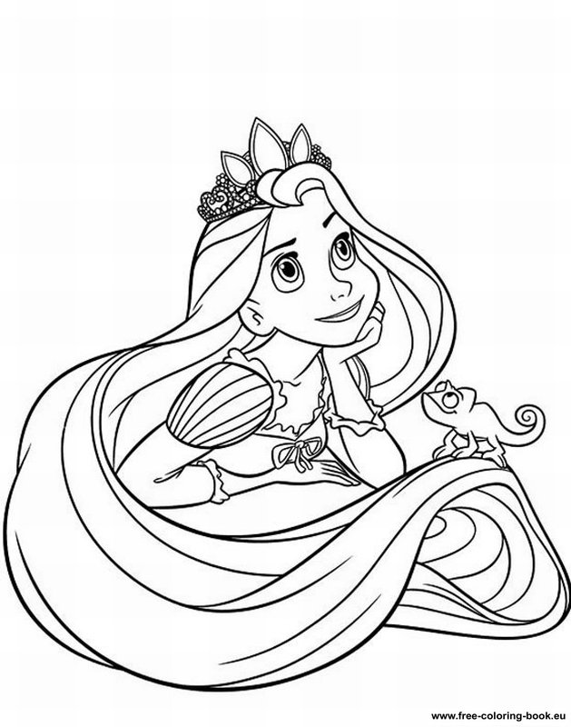 Coloring Pages Tangled  Disney    Rapunzel   Page 1   Printable