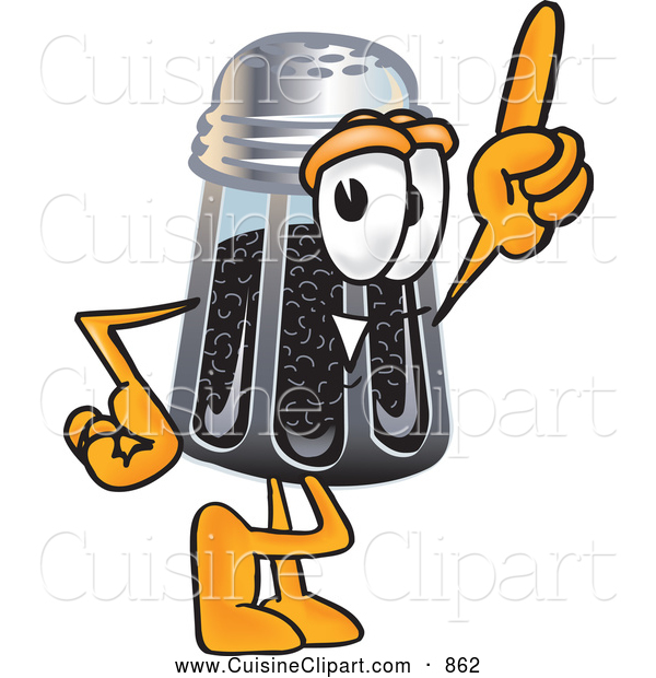 Cuisine Clipart Of A Smiling Pepper Shaker Mascot Cartoon Character