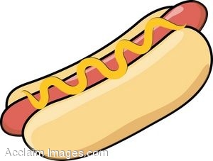 Description  Clip Art Of A Cartoon Hot Dog With Mustard  Clip Art    