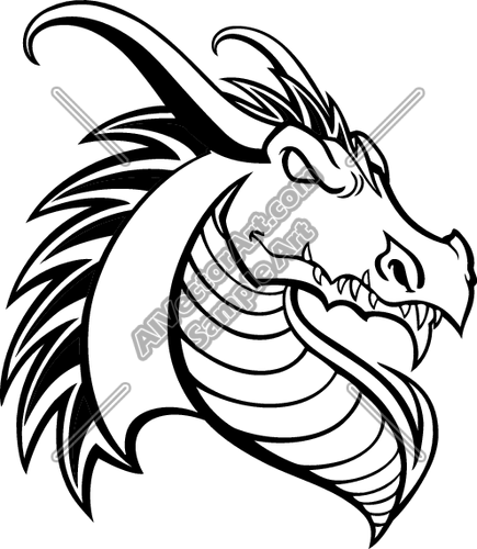 Dragon04v4bw Clipart And Vectorart  Sports Mascots   Dragons Mascot