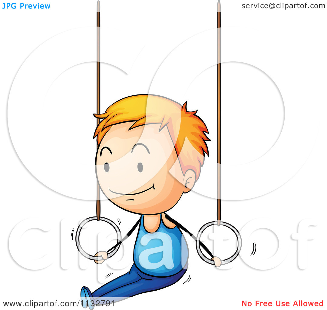 Gymnastics Clipart Vault Cartoon Of A Still Rings Gymnastics Boy