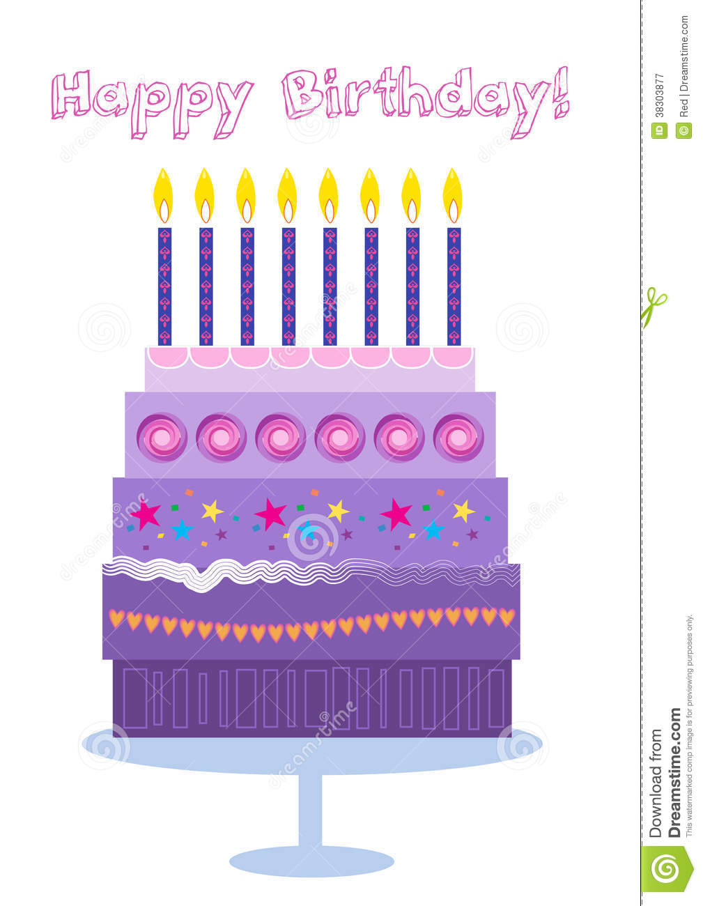 Happy Birthday Cake And Candles Royalty Free Stock Photography   Image