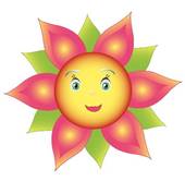 Happy Face Flower Clip Art Smile Colored Flower Or