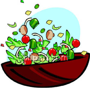 Healthy Lunch Clipart Salad In A Wooden Bowl Royalty Free Clipart