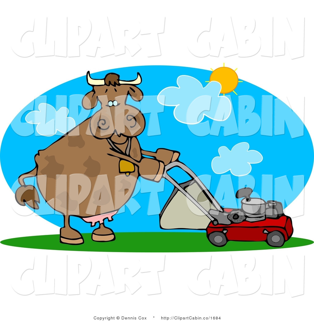 Larger Preview  Clip Art Cartoon Of A Cow Standing On Two Feet And