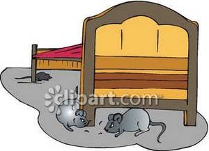 Mice Under A Bed   Royalty Free Clipart Picture
