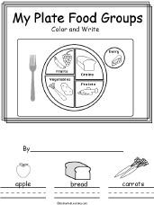 My Plate Food Groups Color And Write A Short Printable Book About Food