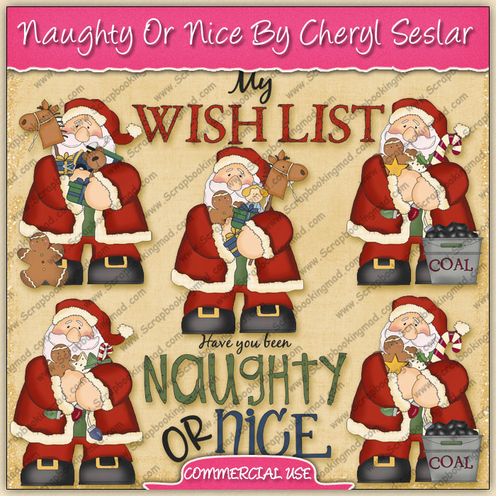 Naughty Or Nice Clipart Graphic Collection   Ref   Cs    0 67