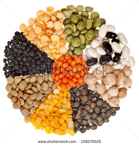     Of Different Mix Set Beans Legumes Peas Lentils Isolated On White