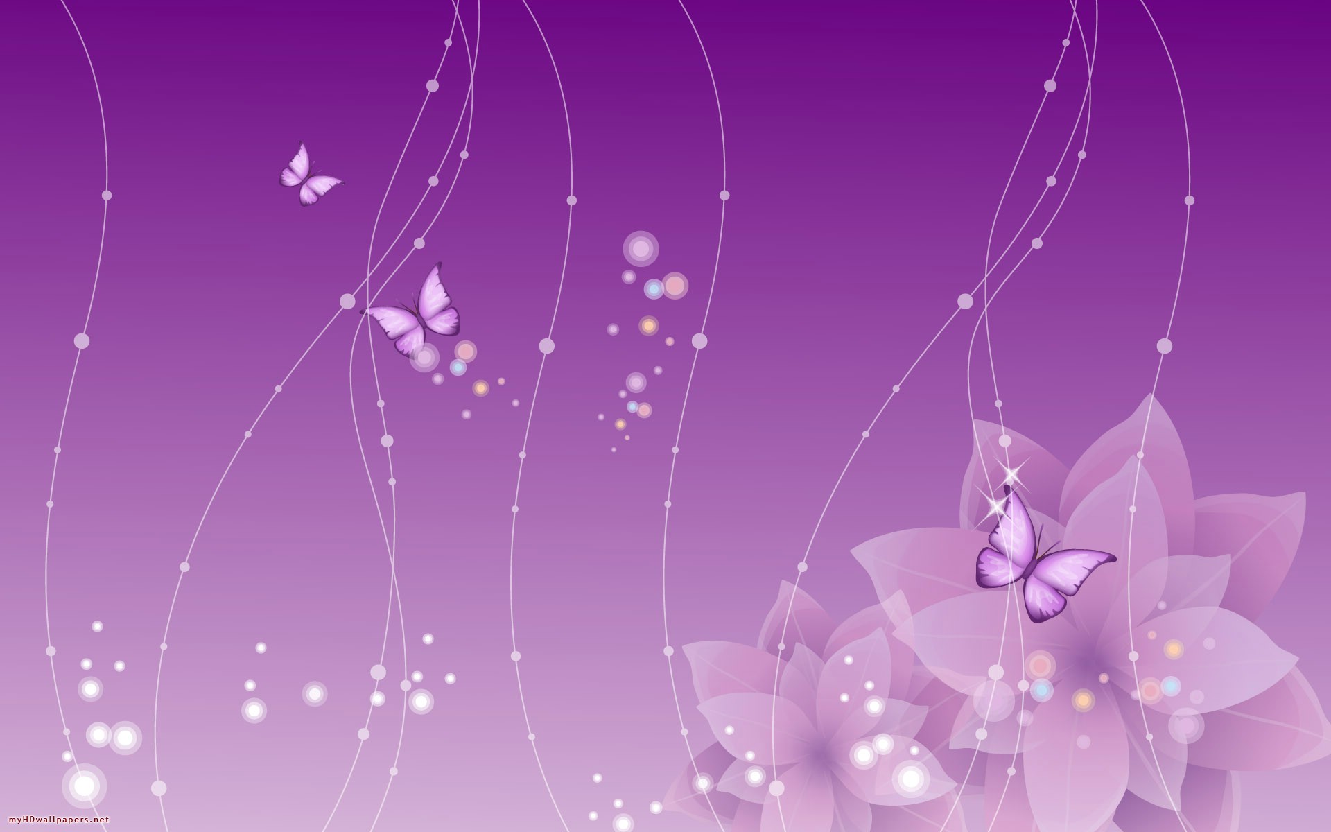 Purple Flowers And Butterflies   Free Desktop Wallpaper Hd Wallpapers