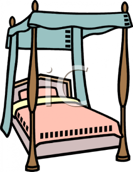 Royalty Free Clip Art Image  Wooden Canopy Bed