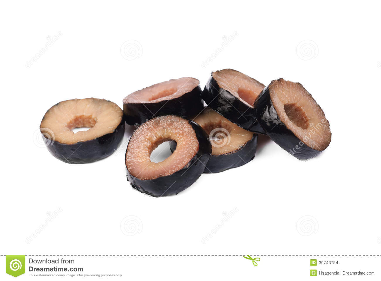 Sliced Black Olives Isolated On The White Stock Photo   Image