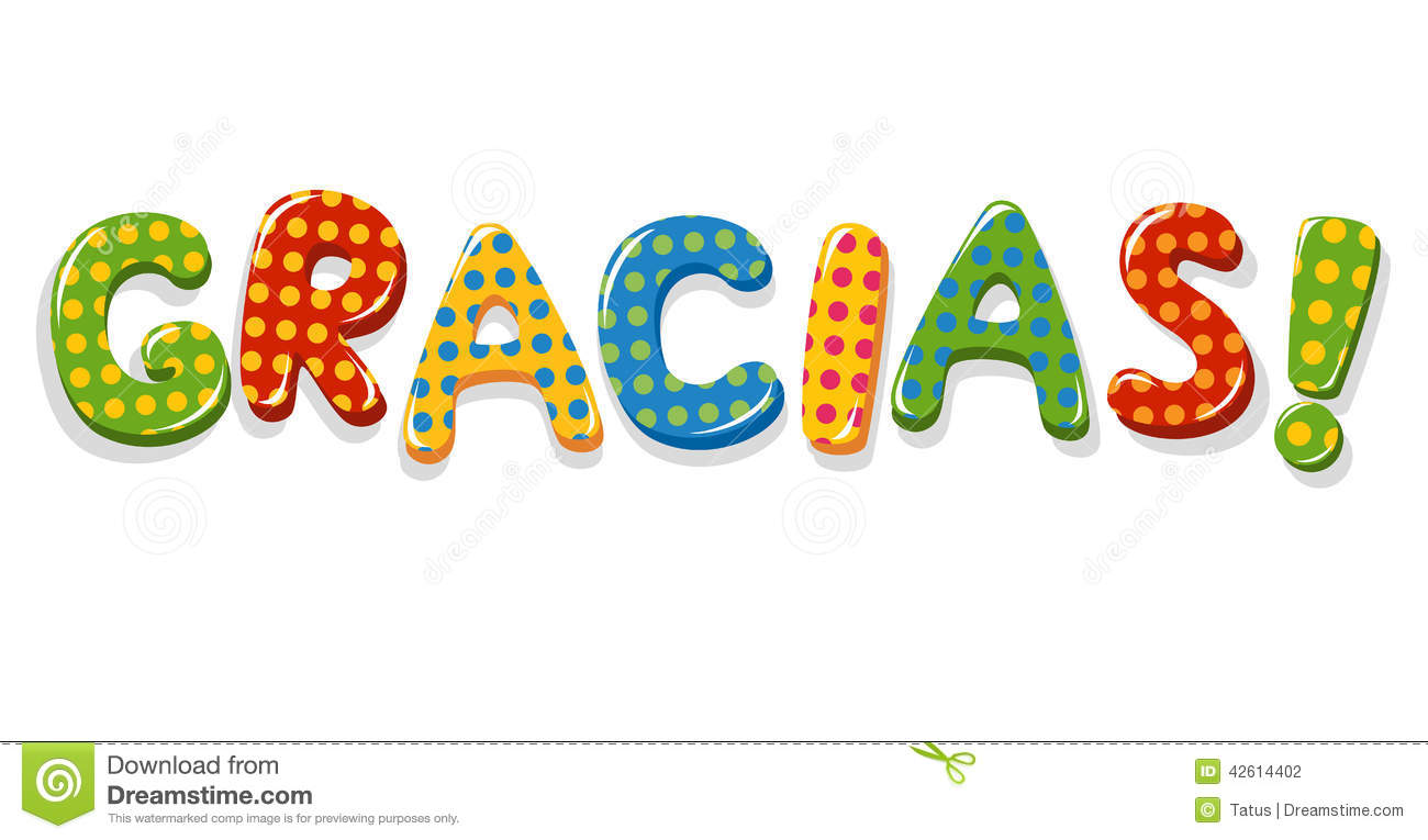 Spanish Word Gracias Colorful Lettering Stock Vector   Image  42614402