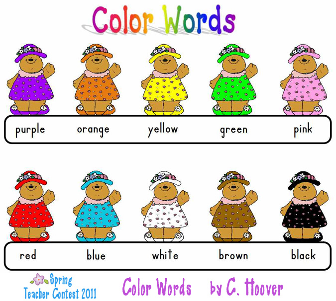 Spanish Words Clipart Color Words   