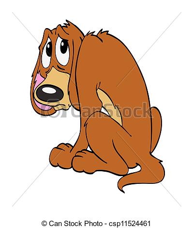 Stock Illustration Of Bad Dog   Hand Drawn Cartoon Of A Sorry Looking