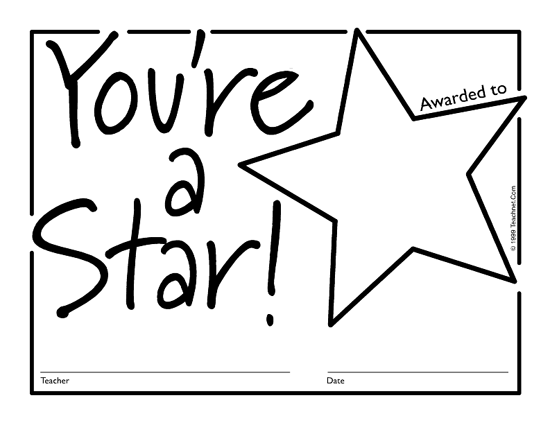 The You Re A Star Award Is 8 5 X 11 Inches And Allows You To Decide