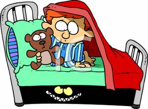 Under A Blanket From A Monster Under His Bed Royalty Free Clipart