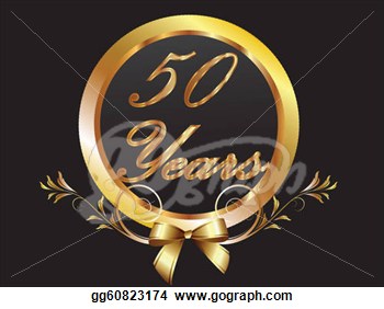 Vector Illustration   Gold 50th Anniversary Birthday Vector  Stock