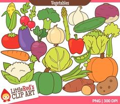 Vegetables Clip Art   Food Groups Clipart   Color And Blackline