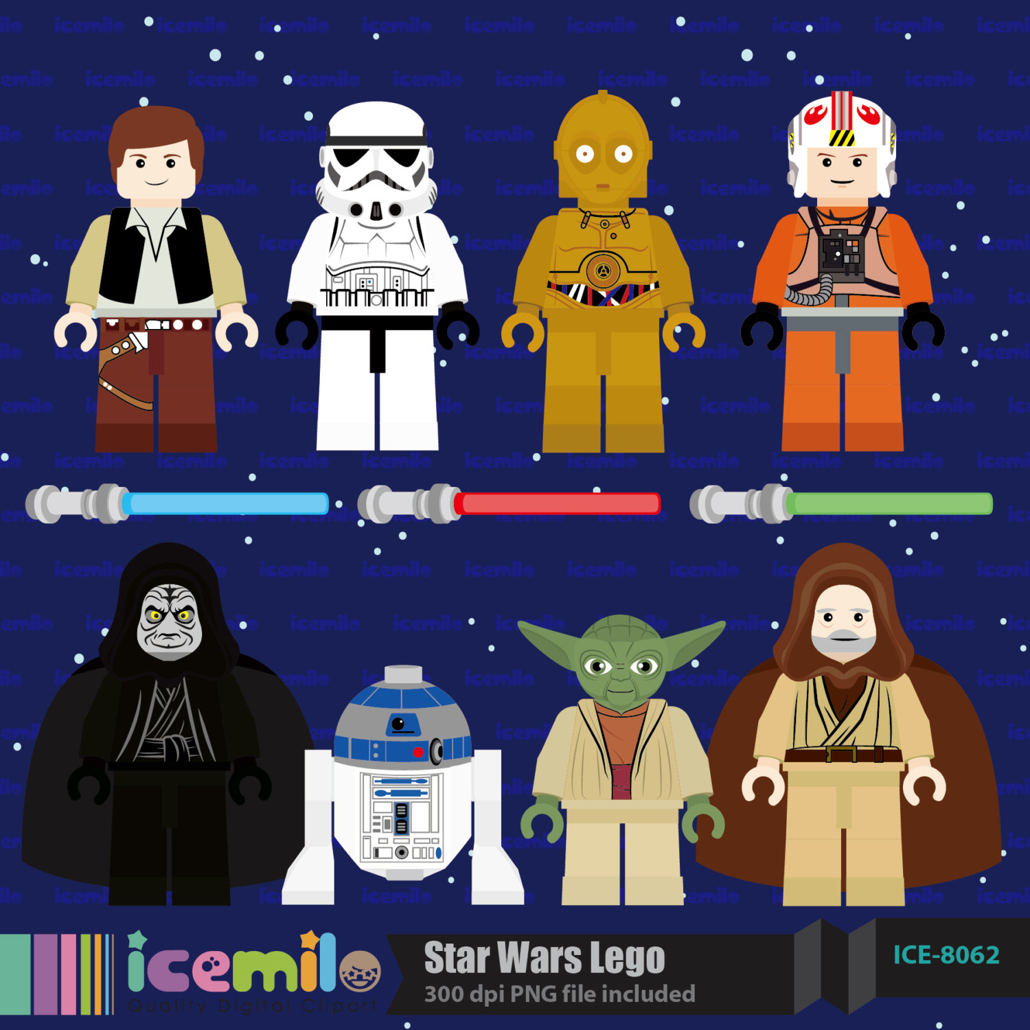 Yoda Head Clip Art Star Wars Lego Digital Clipart