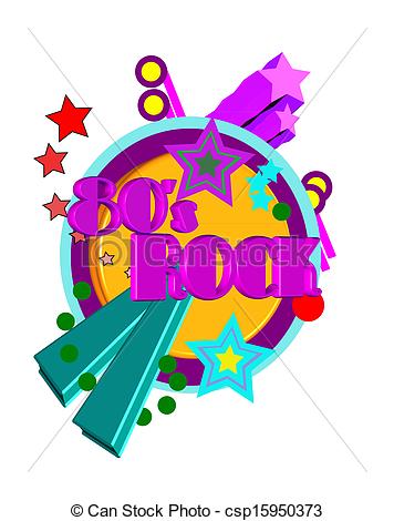 80s Rock Clip Art Stock Photo   80s Party Poster