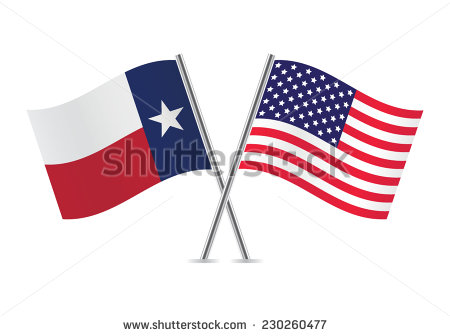 American And Texas Flags  Vector Illustration    Stock Vector