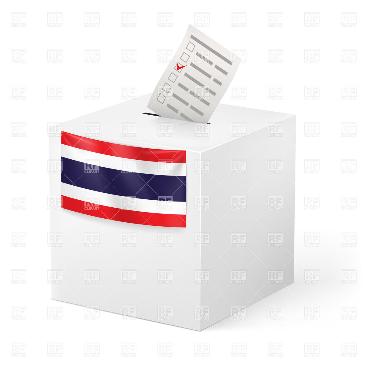 Ballot Box With Voting Paper Download Royalty Free Vector Clipart