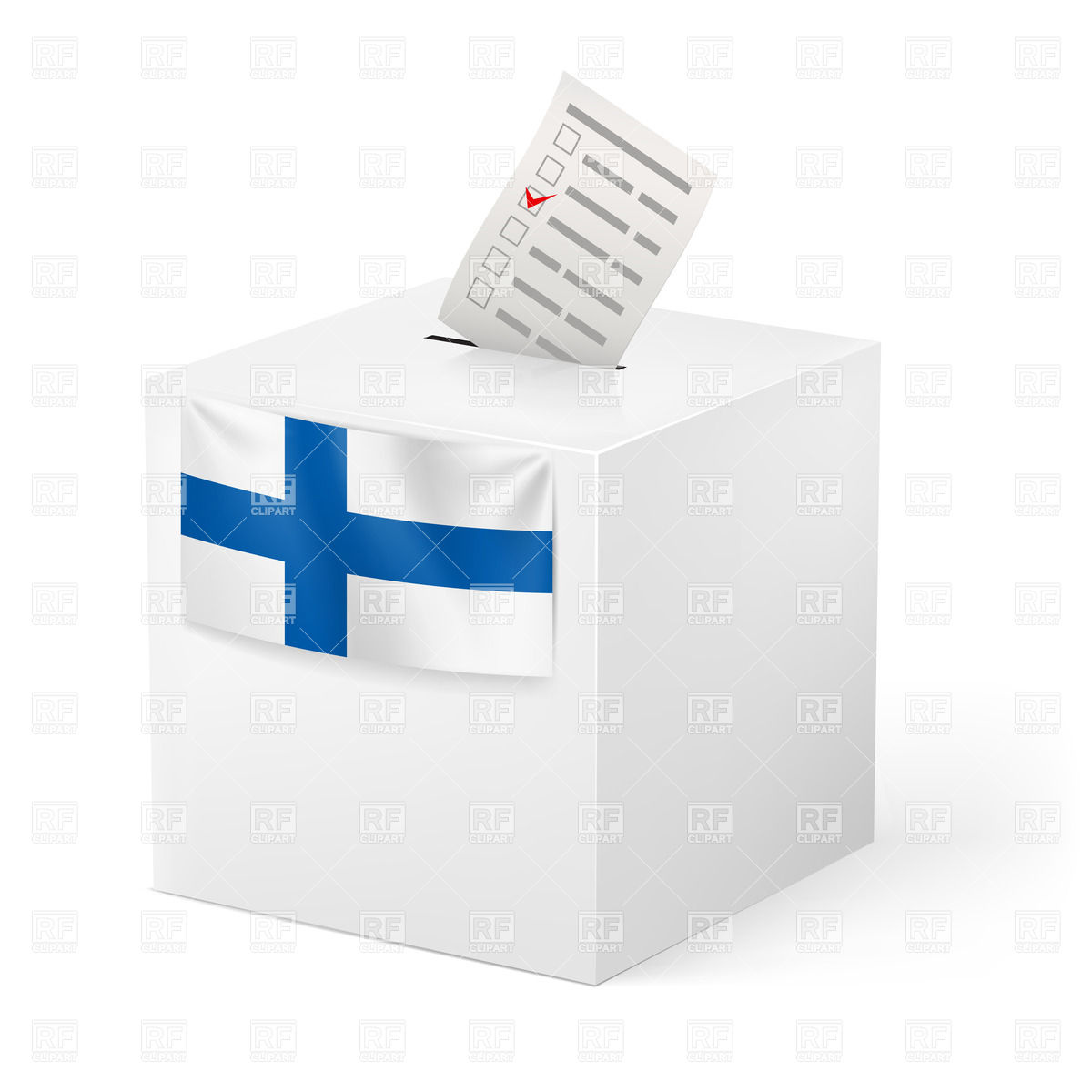 Ballot Box With Voting Paper Download Royalty Free Vector Clipart