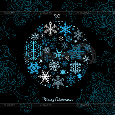 Christmas Ball Of Snowflakes   Stock Vector Graphics   Id 3381477