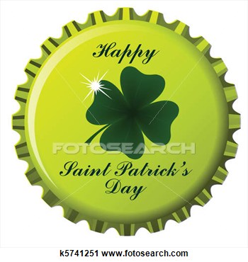 Clipart   Happy Saint Patrick Bottle Cap  Fotosearch   Search Clip Art    