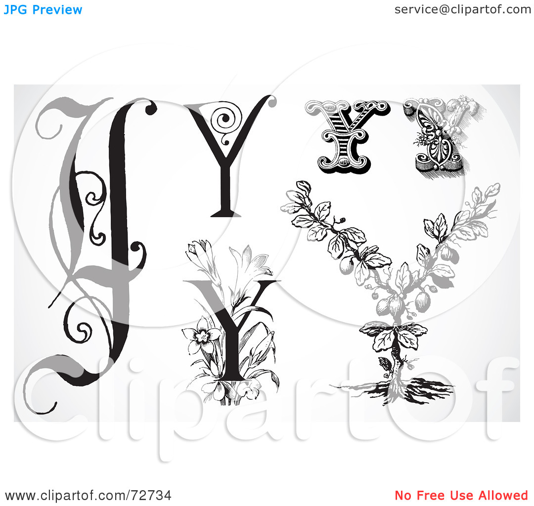 Clipart Illustration Of A Digital Collage Of Black And White Letters